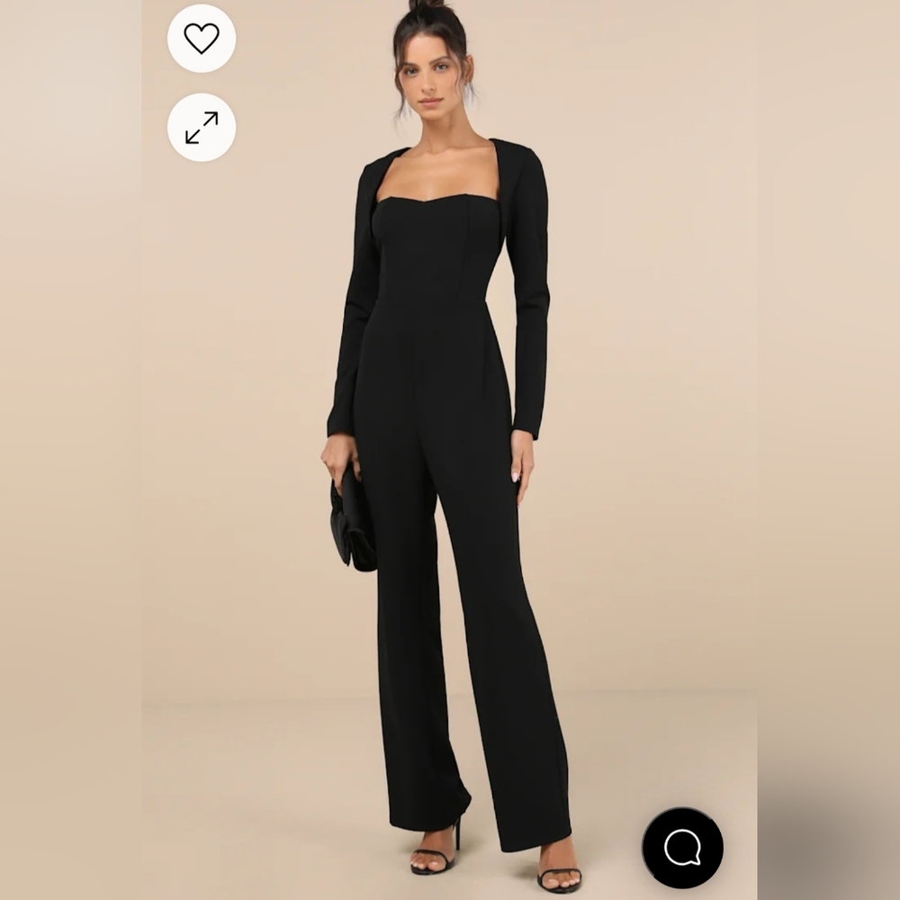 Lulus Black Long Sleeve Jumpsuit